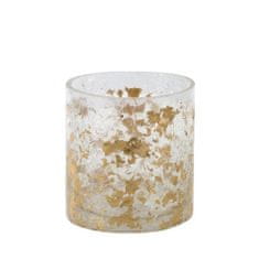 Eurofirany Verre4 (3) steklen dekorativni svečnik (Fi) 10X10 cm zlati