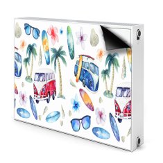 tulup.si Pokrov za radiator PVC Surferska plaža 80x60 cm