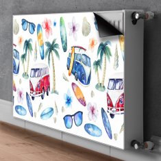 tulup.si Pokrov za radiator PVC Surferska plaža 80x60 cm