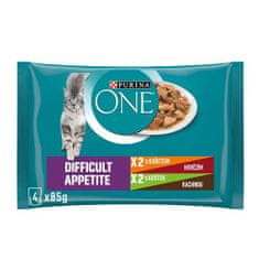 Purina ONE Multipack DIFFICULT APPETITE mini fileji s piščancem in korenčkom 4x85g