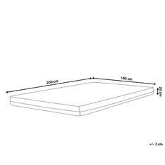 Beliani Vzmetnica iz spominske pene s snemljivo prevleko, trda 180 x 200 cm GLEE