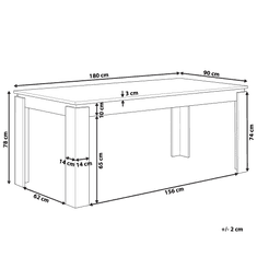 Beliani Jedilna miza 180 x 90 cm iz temnega lesa VITON