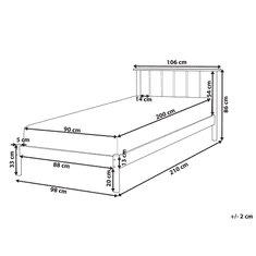 Beliani Svetlo rjava lesena postelja z letvami 90 x 200 cm BARRET