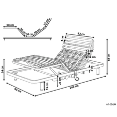 Beliani Električna posteljna rešetka nastavljiva 90 x 200 cm MOON