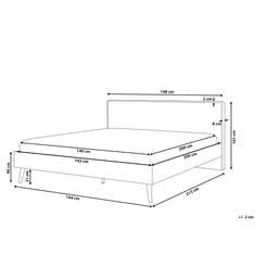 Beliani Lesena postelja LED svetlo rjava 140 x 200 cm SERRIS