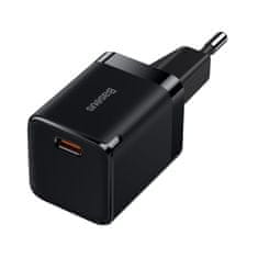 BASEUS GaN3 omrežni polnilnik USB-C 1C 30W, črna