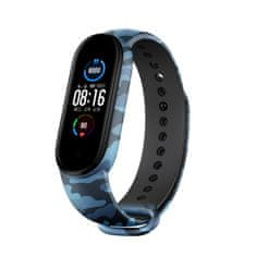 slomart Nadomestna Camo silikonska zapestnica TPU trak, pašček, zapestnica za Xiaomi Mi Band 6 / Mi Band 5 Camo Blue