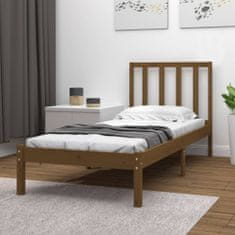 Vidaxl Okvir za posteljo, medeno rjava, borov les, 90x190 cm, enojni