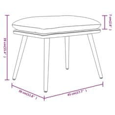 Vidaxl Stolček za noge krem 45x30x39 cm tkanina iz mikrovlaken