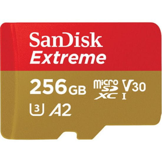 SanDisk Extreme microSDXC spominska kartica + SD adapter, 256 GB