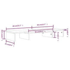 Vidaxl Stojalo za zaslon belo 80x24x10,5 cm trdna borovina