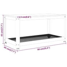 Vidaxl Klubska mizica temno rjava in črna 90x45x45 cm MDF in železo