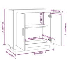 Vidaxl Komoda sonoma hrast 80x40x75 cm konstruiran les