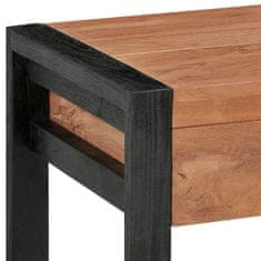 Vidaxl Pisalna miza z 2 predaloma 120x40x75 cm trdna tikovina