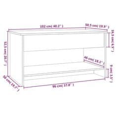 Vidaxl Klubska mizica dimljeni hrast 102x50x52,5 cm konstruiran les