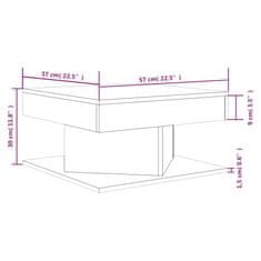 Vidaxl Klubska mizica rjavi hrast 57x57x30 cm konstruiran les