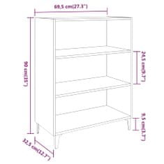 Vidaxl Omarica, bela, 69,5x32,5x90 cm, material na osnovi lesa