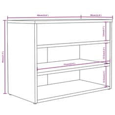 Vidaxl Klop za čevlje rjavi hrast 60x30x45 cm konstruiran les