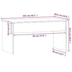 Vidaxl Klubska mizica bela 102x50,5x52,5 cm konstruiran les