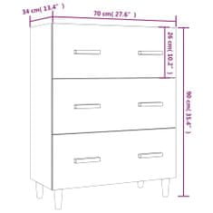 Vidaxl Komoda sonoma hrast 70x34x90 cm konstruiran les