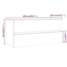 Vidaxl Omarica za umivalnik rjavi hrast 100x38,5x45 cm konstruiran les