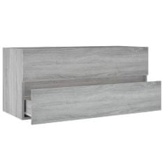 Vidaxl Omarica za umivalnik siva sonoma 100x38,5x45 cm inženirski les