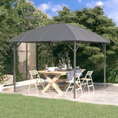 Vidaxl Gazebo z obokano streho, 3x3 m, antracit