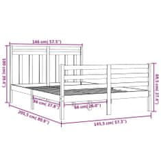 shumee Posteljni okvir siv iz trdnega lesa 140x200 cm