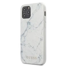 Guess GUHCP12MPCUMAWH iPhone 12/12 Pro 6,1" bel/beli trdi ovitek Marmor