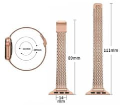 4wrist Jeklen milanski pašček za Apple Watch 38/40/41 mm - srebrn