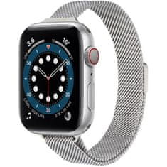 4wrist Jeklen milanski pašček za Apple Watch 38/40/41 mm - srebrn