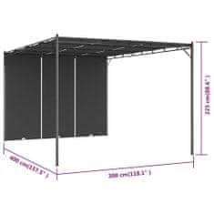 Greatstore Vrtni paviljon s stransko zaveso 4x3x2,25 m antraciten