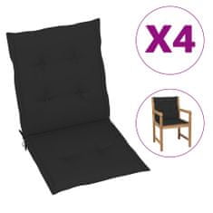 Vidaxl Blazine za vrtne stole 4 kosi črne 100x50x4 cm