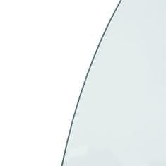 Vidaxl Kaminska plošča, steklena, polkrožna, 800x600 mm