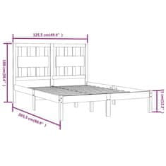 Vidaxl Posteljni okvir črn iz trdne borovine 120x200 cm