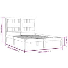 Vidaxl Posteljni okvir črn iz trdne borovine 200x200 cm