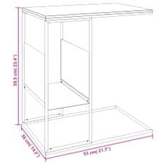 Vidaxl Stranska mizica bela 55x36x59,5 cm inženirski les