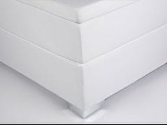 Beliani Kontinentalna postelja iz eko usnja bela 140 x 200 cm PRESIDENT