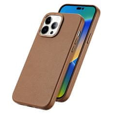 slomart dux ducis grit usnjen ovitek za iphone 14 pro eleganten ovitek iz umetnega usnja (magsafe compatible) brown