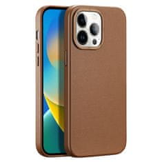 slomart dux ducis grit usnjen ovitek za iphone 14 pro max eleganten ovitek iz umetnega usnja (magsafe compatible) brown