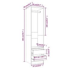 Vidaxl Omara s predali rjavi hrast 50x50x200 cm konstruiran les