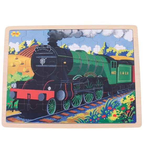 Bigjigs Toys Lesena sestavljanka Zgodovinski vlak Flying Scotsman 35 kosov