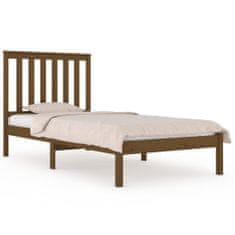 Greatstore Okvir za posteljo, medeno rjava, borov les, 90x190 cm, enojni