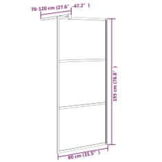 Vidaxl Pregrada za tuš 80x195 cm ESG steklo s kamnitim dizajnom črna