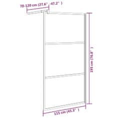 Vidaxl Pregrada za tuš 115x195 cm motno ESG steklo črna