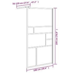 Vidaxl Pregrada za tuš 100x195 cm ESG steklo bela