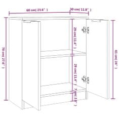 Vidaxl Komoda 2 kosa črna 60x30x70 cm inženirski les