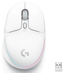 G705 gaming miška, brezžična, bela (910-006367)