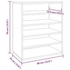 Vidaxl Omarica za čevlje rjav hrast 60x35x70 cm konstruiran les