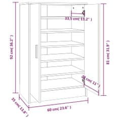 Vidaxl Omarica za čevlje siva sonoma 60x35x92 cm konstruiran les